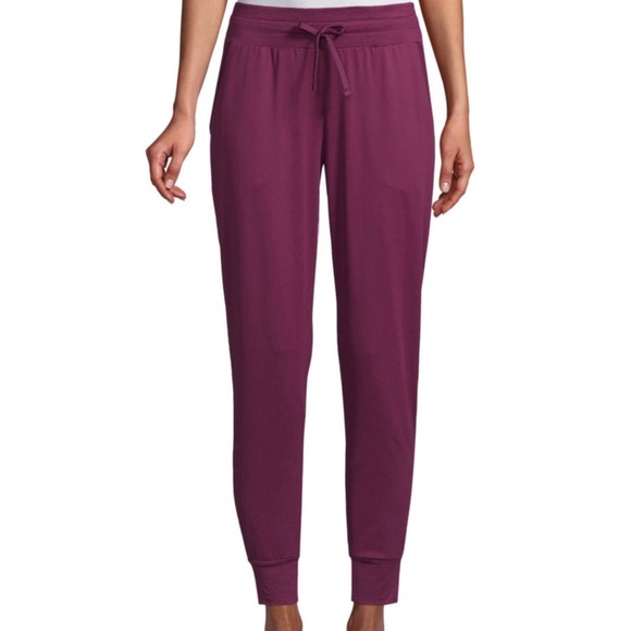 St. John's Bay Pants - Wine Active Womens Mid Rise Cuffed Track Pant